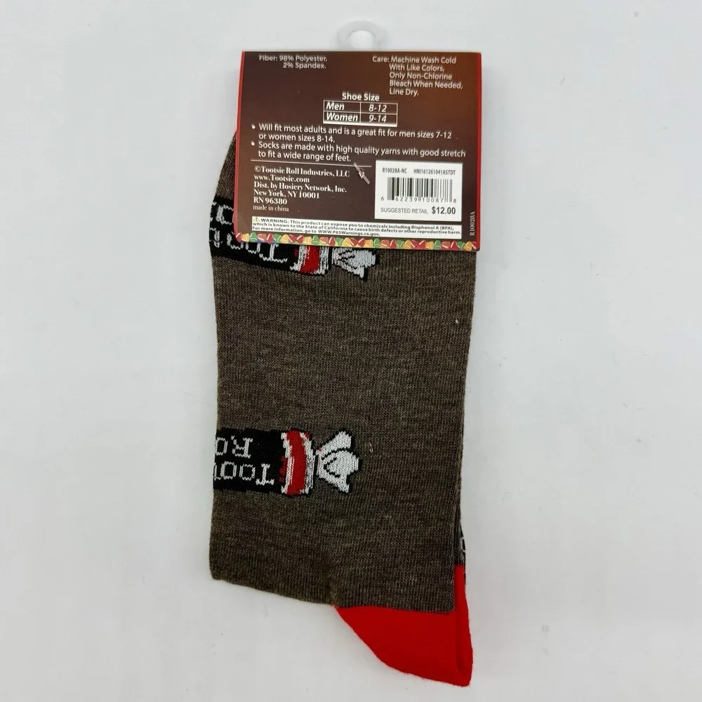 Tootsie Roll Crew Adult Socks Size 7-12‎